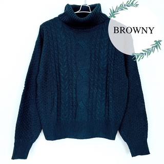 ブラウニー(BROWNY)の〈yamak様おまとめ〉BROWNY ケーブルニット／KBF+ ラップスカート(ニット/セーター)