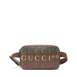 グッチ(Gucci)のグッチ  レザー  ブラウン ユニセックス ウエストバッグ(ボディバッグ/ウエストポーチ)