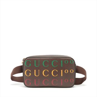 グッチ(Gucci)のグッチ  レザー  ブラウン ユニセックス ウエストバッグ(ボディバッグ/ウエストポーチ)