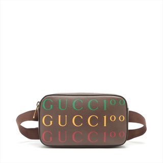 グッチ(Gucci)のグッチ  レザー  ブラウン ユニセックス ウエストバッグ(ボディバッグ/ウエストポーチ)