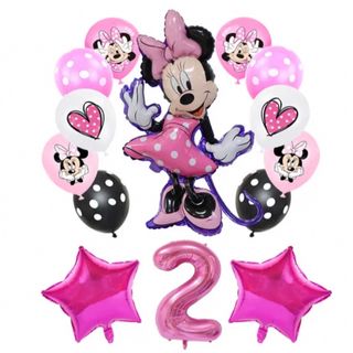 ディズニー(Disney)のミニー　バルーン　誕生日　パーティー　バースデー　風船　数字　2歳(ガーランド)