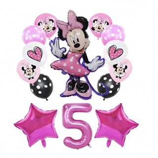 ディズニー(Disney)のミニー　バルーン　誕生日　パーティー　バースデー　風船　数字　5歳(ガーランド)