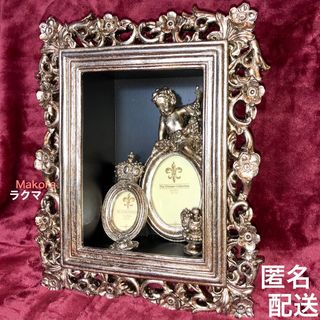 壁掛け飾り棚★フォトフレーム2個付(リビング収納)