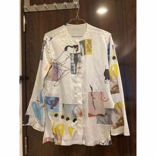 ANNA SUI - アナスイ ボウタイブラウス ノースリーブ シルク100% 総柄 ...