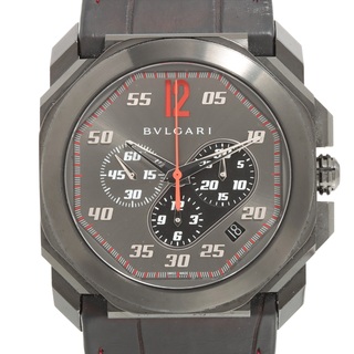 ブルガリ(BVLGARI)のブルガリ オクト ヴェロッチェシモクロノ SS×革   メンズ 腕時計(腕時計(アナログ))