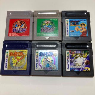 ゲームボーイ(ゲームボーイ)のゲームボーイソフト　ポケモン、ワンピース　6本セット(家庭用ゲームソフト)