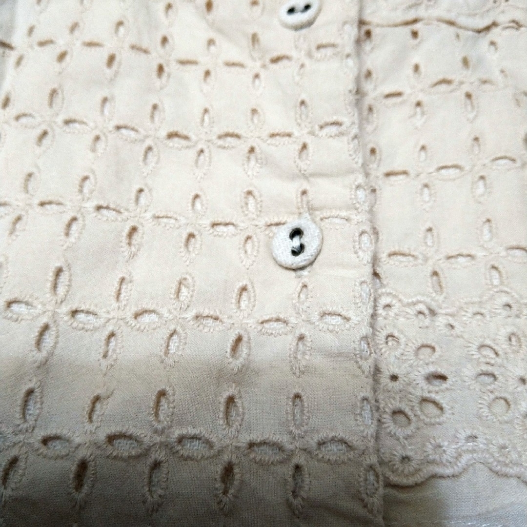 SM2(サマンサモスモス)のサマンサモスモス　SM2 胸元レース　長袖ワンピース　綿麻素材 レディースのワンピース(ロングワンピース/マキシワンピース)の商品写真