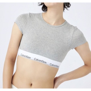 シーケーカルバンクライン(ck Calvin Klein)のカルバンクライン　ck 半袖　Tシャツ　ブラレット　 グレー　Mサイズ(Tシャツ(半袖/袖なし))