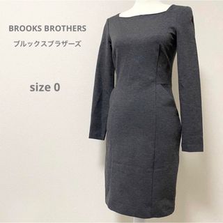 Brooks Brothers　黒　美シルエット　ストレッチ秋冬ロングワンピース