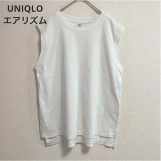 ユニクロ(UNIQLO)のst104 UNIQLOエアリズム クルーネックノースリーブ トップス スリット(カットソー(半袖/袖なし))