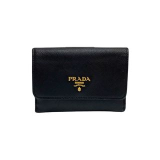 ✨極美品・保証書付き✨　PRADA ミニ財布　サフィアーノ　ロゴ金具　メタルロゴ