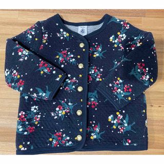 プチバトー(PETIT BATEAU)のプチバトー　キルティング　カーディガン　18m 81cm(カーディガン/ボレロ)