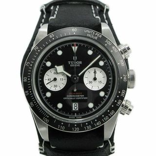 美品 純正 TUDOR 79360N ブラックベイクロノ レザーストラップ 黒