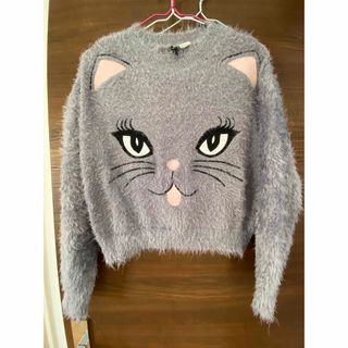 エイチアンドエム(H&M)のH&M  シャギー　ニット　トップス  猫　ネコ　ねこ(ニット/セーター)