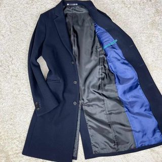 Paul Smith - PS Paul Smith ネイビー ウール チェスターコート 裏地総