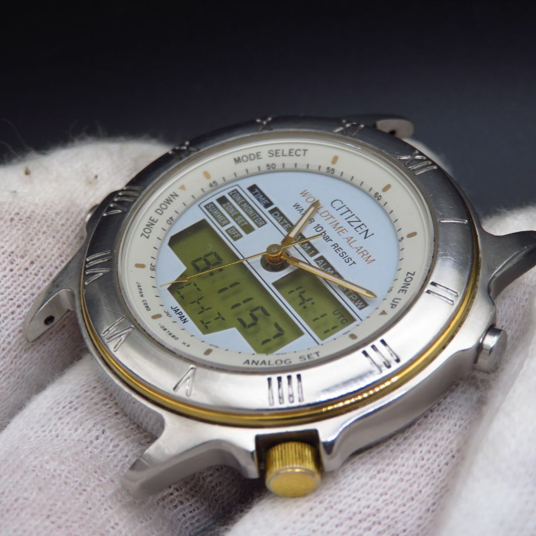 CITIZEN ワールドタイム アラーム デジアナ腕時計 C080