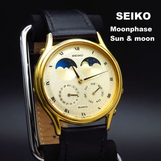 セイコー(SEIKO)のSEIKO ムーンフェイズ サンアンドスター腕時計 デイデイト ローマン(腕時計(アナログ))