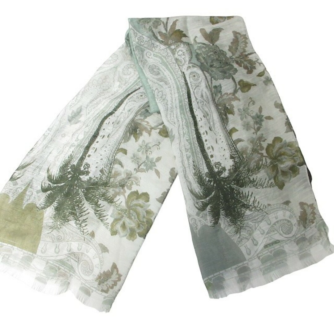 ETRO - エトロ ストール ショール リネン シルク混 イタリア製 総柄 緑