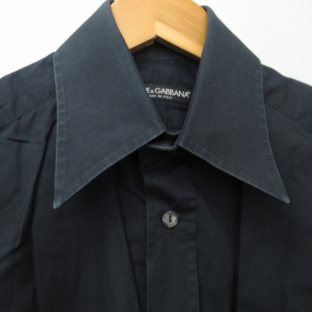 ドルチェ&ガッバーナ ドルガバ ドレスシャツ イタリア製 長袖 黒 37 STK