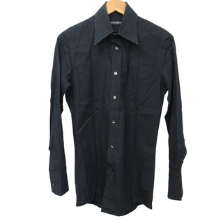 ドルチェアンドガッバーナ(DOLCE&GABBANA)のドルチェ&ガッバーナ ドルガバ ドレスシャツ イタリア製 長袖 黒 37 STK(シャツ)