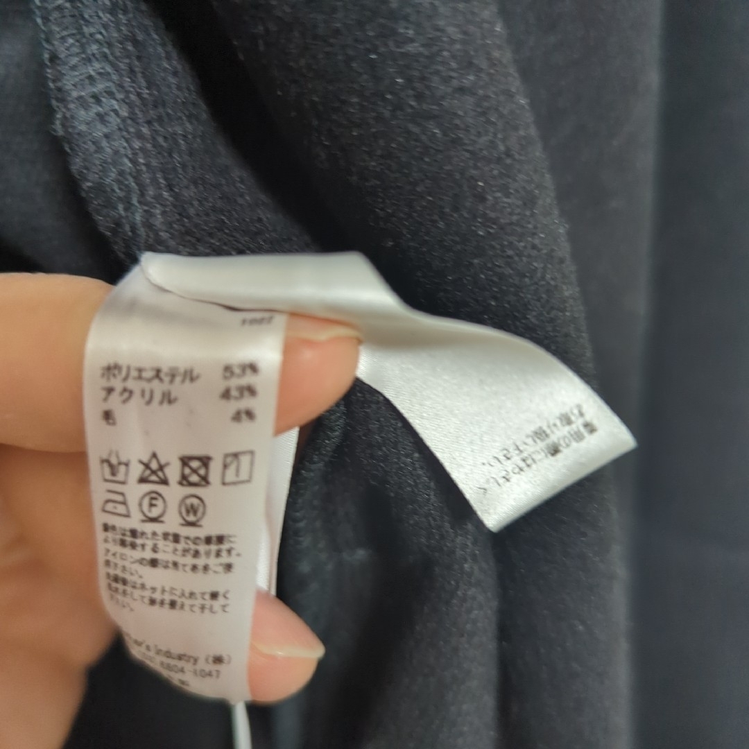 MidiUmi(ミディウミ)のMEDIUMSOLIDフード付コート黒新品 レディースのジャケット/アウター(ロングコート)の商品写真