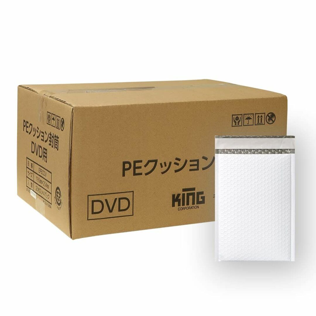 キングコーポレーション クッション封筒 PE 耐水タイプ DVD用 100枚入オフィス用品一般