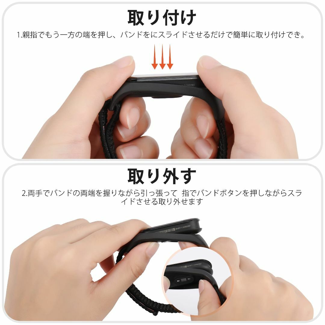 【色: 曜石黒】Emoin コンパチブルOPPO Band Style バンド  スマホ/家電/カメラのスマホアクセサリー(その他)の商品写真