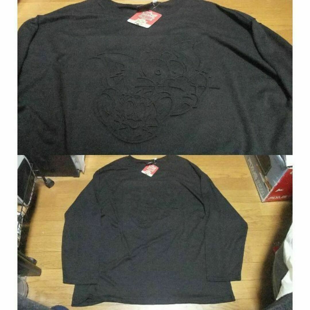 新品 トム＆ジェリー もこもこプリント ロンT ロング Tシャツ 5L 黒 メンズのトップス(Tシャツ/カットソー(七分/長袖))の商品写真