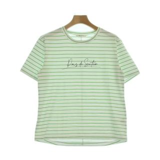 ノーリーズ(NOLLEY'S)のNolley's Tシャツ・カットソー 38(M位) 白x緑(ボーダー) 【古着】【中古】(カットソー(半袖/袖なし))