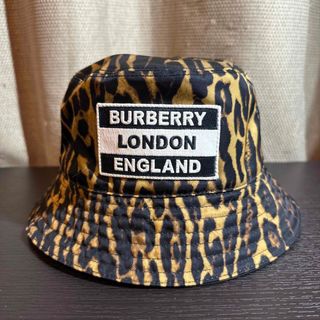 バーバリー(BURBERRY)の美品☆BURBERRY正規品レオパードナイロンバケットハット(ハット)