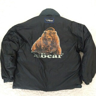 【3XL】Bear　ダウンジャケット　刺繍ロゴ　ブラック　黒　大きいサイズ