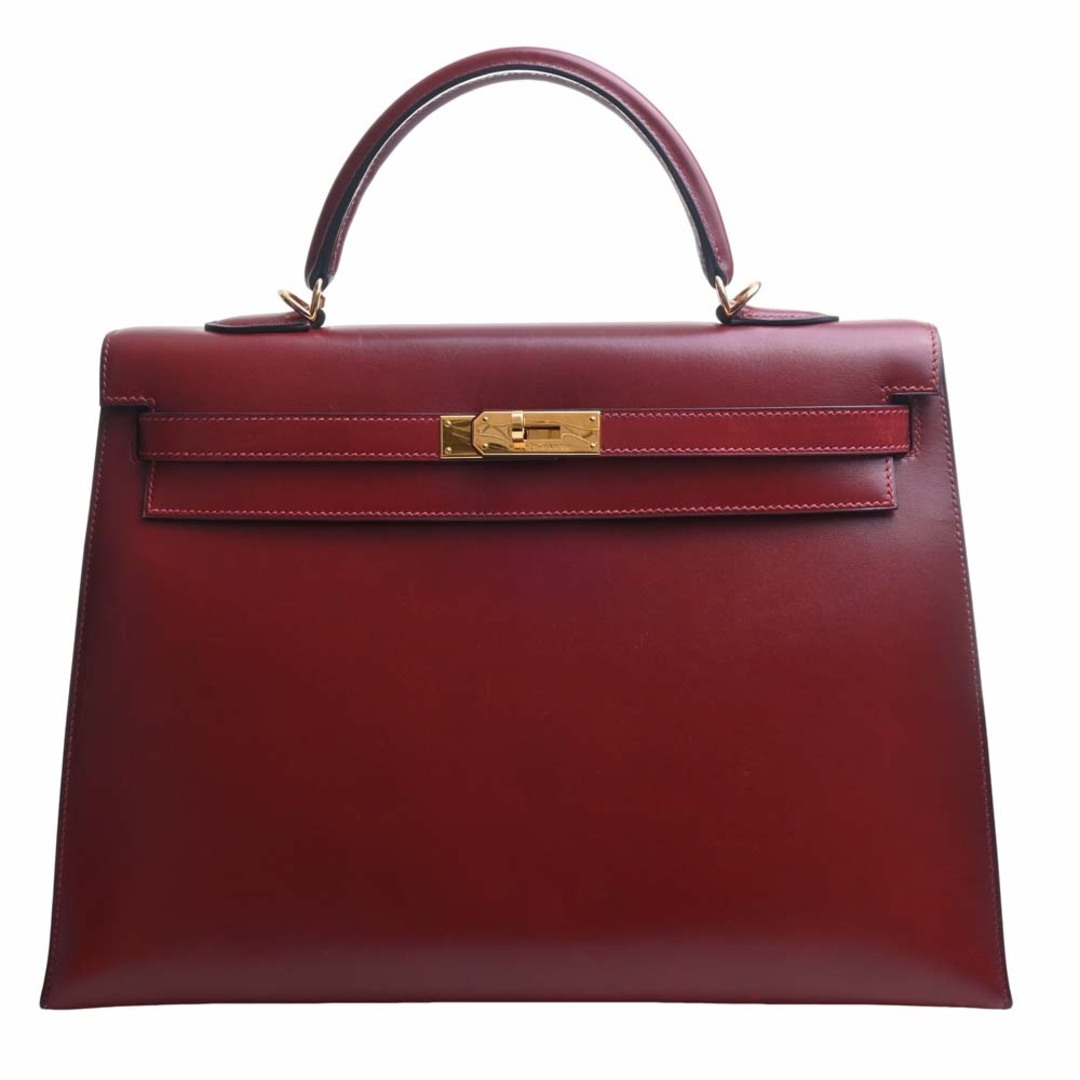 その他HERMES エルメス ボックスカーフ ケリー35 2WAY ハンドバッグ - ボルドー by