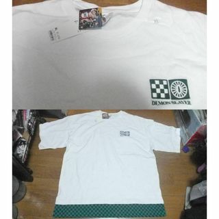 ジーユー(GU)の新品 鬼滅の刃 竈門炭治郎 切替 Tシャツ XL 白緑 ビッグシルエット gu(Tシャツ/カットソー(半袖/袖なし))