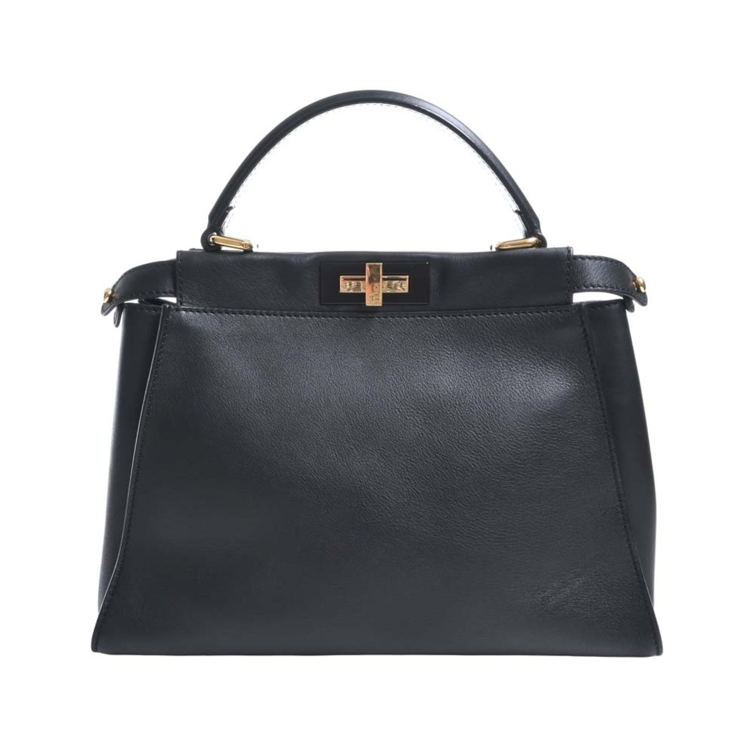 FENDI フェンディ レザー ピーカーブー 2WAY ハンドバッグ 8BN290 ブラック by