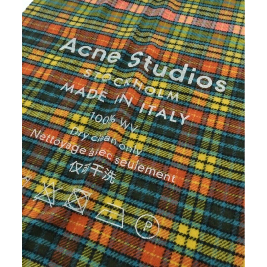 Acne Studios マフラー - 黄x青系xオレンジ等(チェック) 【古着】【中古】