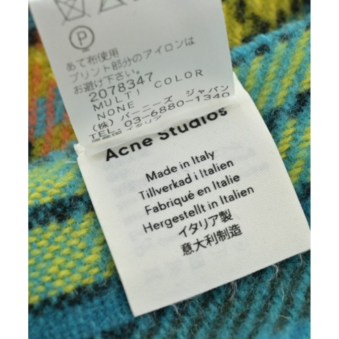 Acne Studios マフラー - 黄x青系xオレンジ等(チェック) 【古着】【中古】