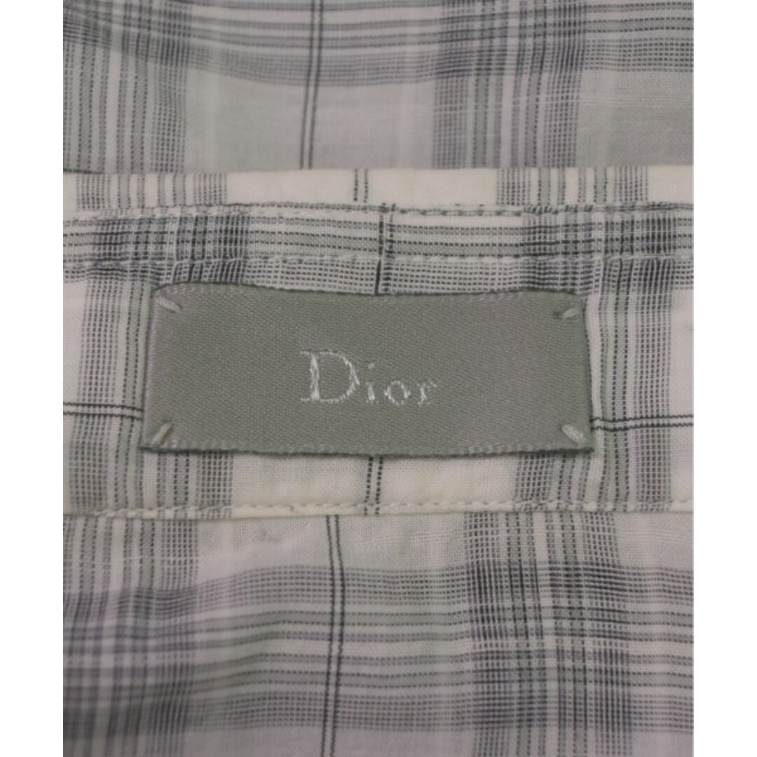 DIOR HOMME(ディオールオム)のDior Homme カジュアルシャツ 38(S位) 白xグレー(チェック) 【古着】【中古】 メンズのトップス(シャツ)の商品写真