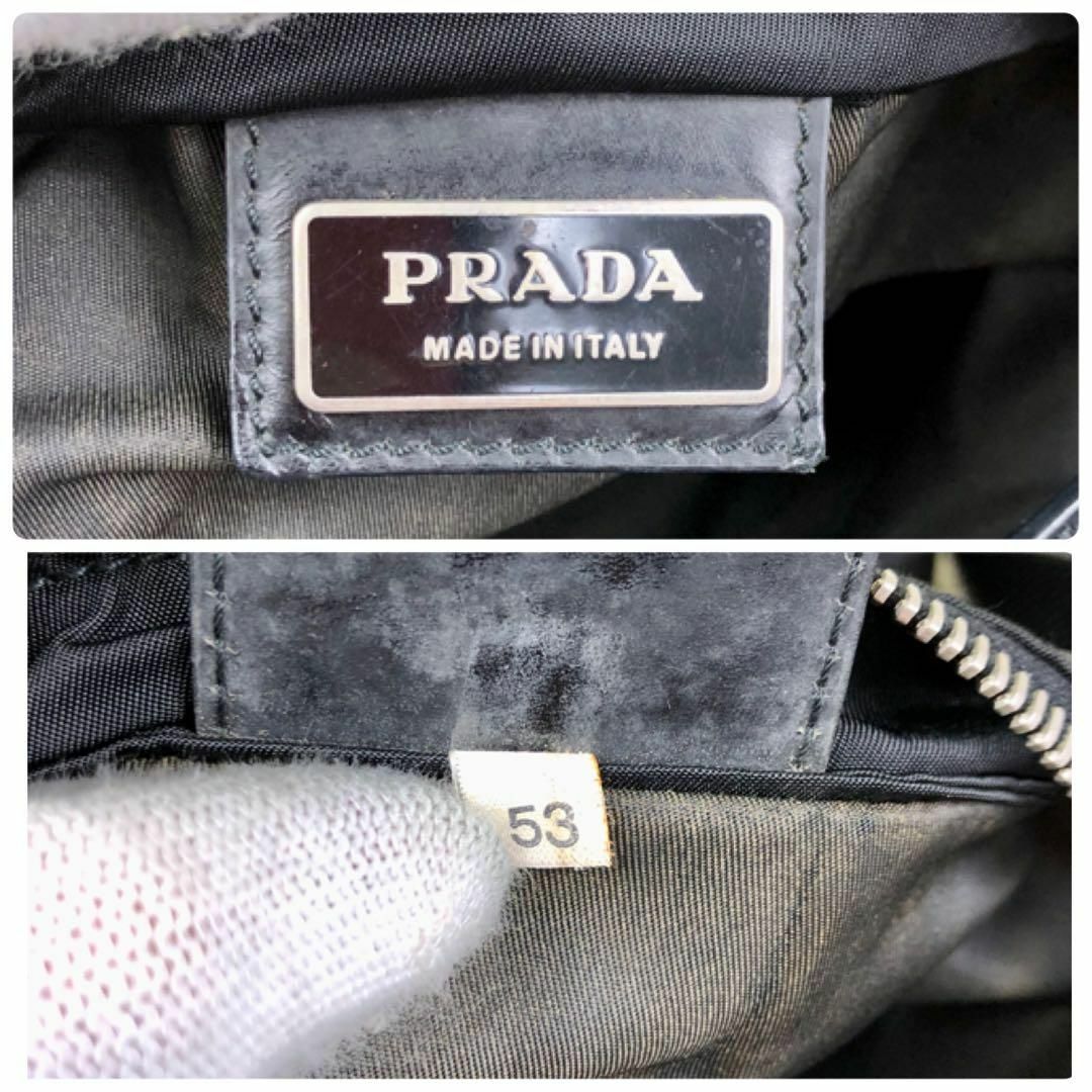 PRADA(プラダ)の【美品】プラダ  ショルダーバッグ  ナイロン サコッシュ 白タグ　三角ロゴ　黒 レディースのバッグ(ショルダーバッグ)の商品写真