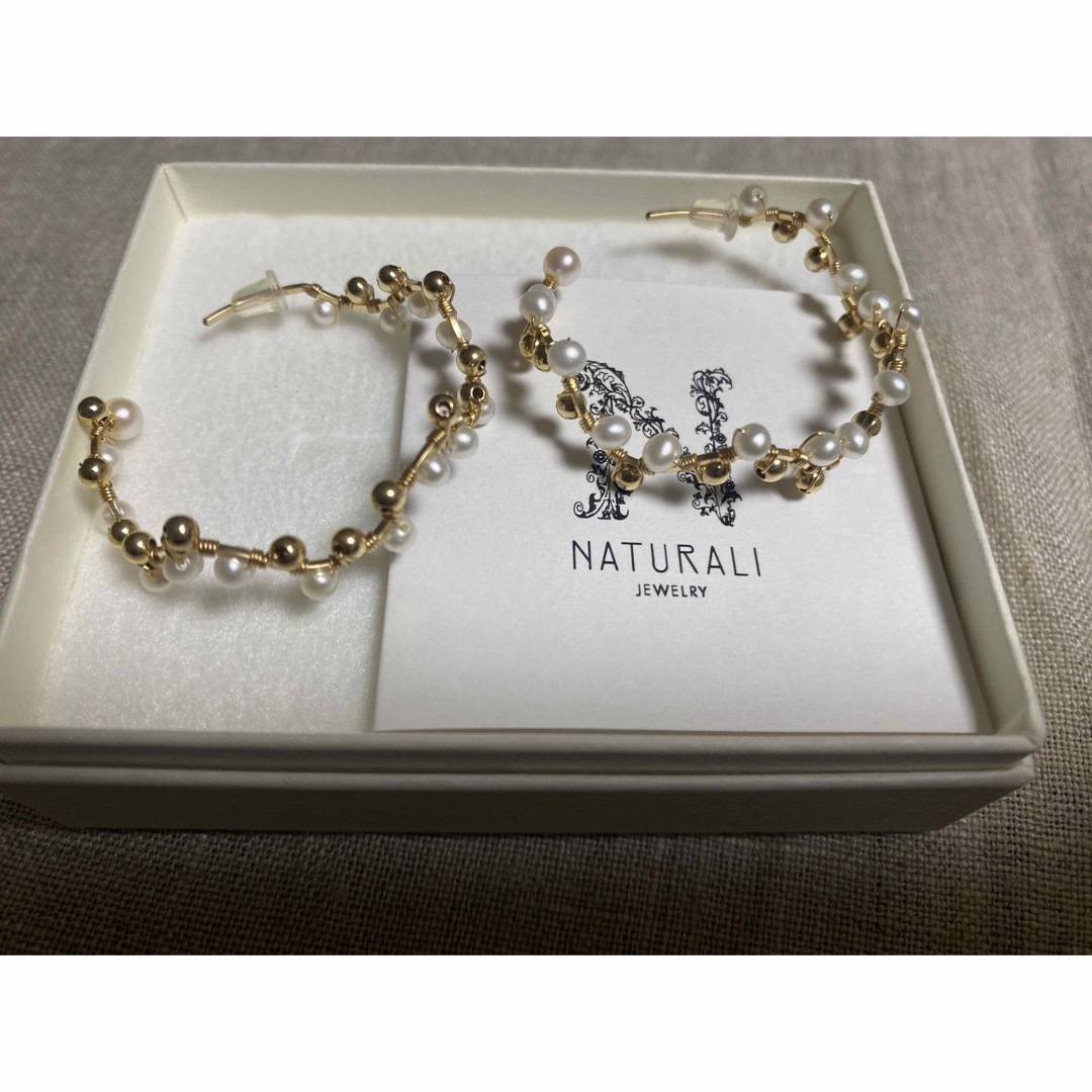 NATURALI JEWELRY　ナチュラリジュエリ　淡水パール フープピアス