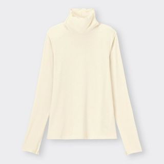 ジーユー(GU)のソフトリブタートルネックT(長袖)(ややゆったり) Sサイズ(Tシャツ/カットソー(七分/長袖))