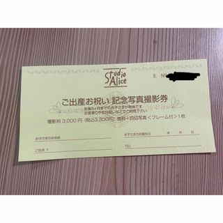 スタジオアリス　出産祝い記念写真撮影券(アルバム)