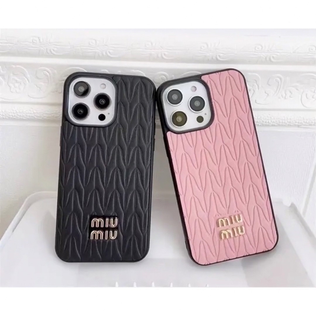 miumiu - 新品！miumiu iPhoneケース14ProMax♡マテラッセ柄 ピンク