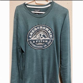 アバクロ(Abercrombie&Fitch) メンズのTシャツ・カットソー(長袖)の ... 本物アバクロアンドフィッチコットン刺繍ワッペン長袖TシャツロンTメンズXL紺