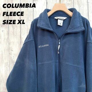 コロンビア(Columbia)のアメリカ古着COLUMBIA ジップアップフリースジャケット　サイズXLネイビー(ブルゾン)