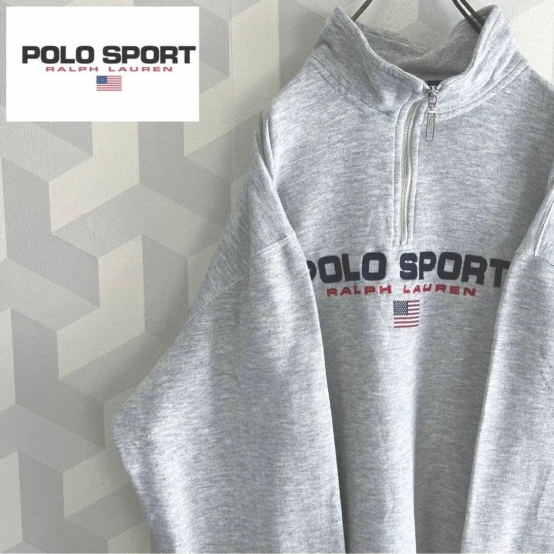 polo sport ラルフローレン　ハーフジップスウェット　90s