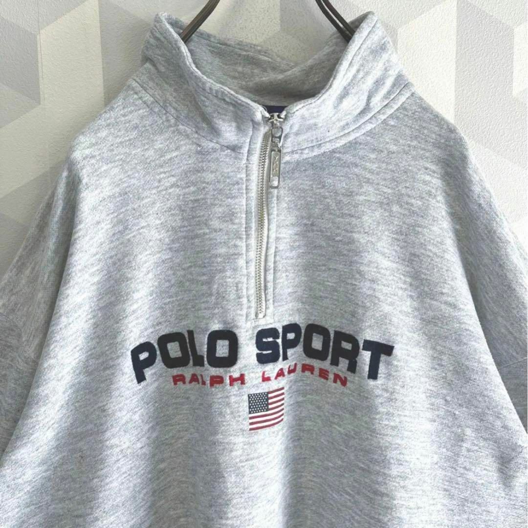 Ralph Lauren - 【希少】90s ポロスポーツ XL 刺繍ビッグロゴ ハーフ