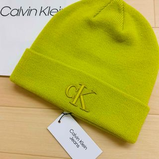 カルバンクライン(Calvin Klein)のレア色★大人気CALVIN KLEIN JEANS ユニセックスロゴ刺繍ニット帽(ニット帽/ビーニー)