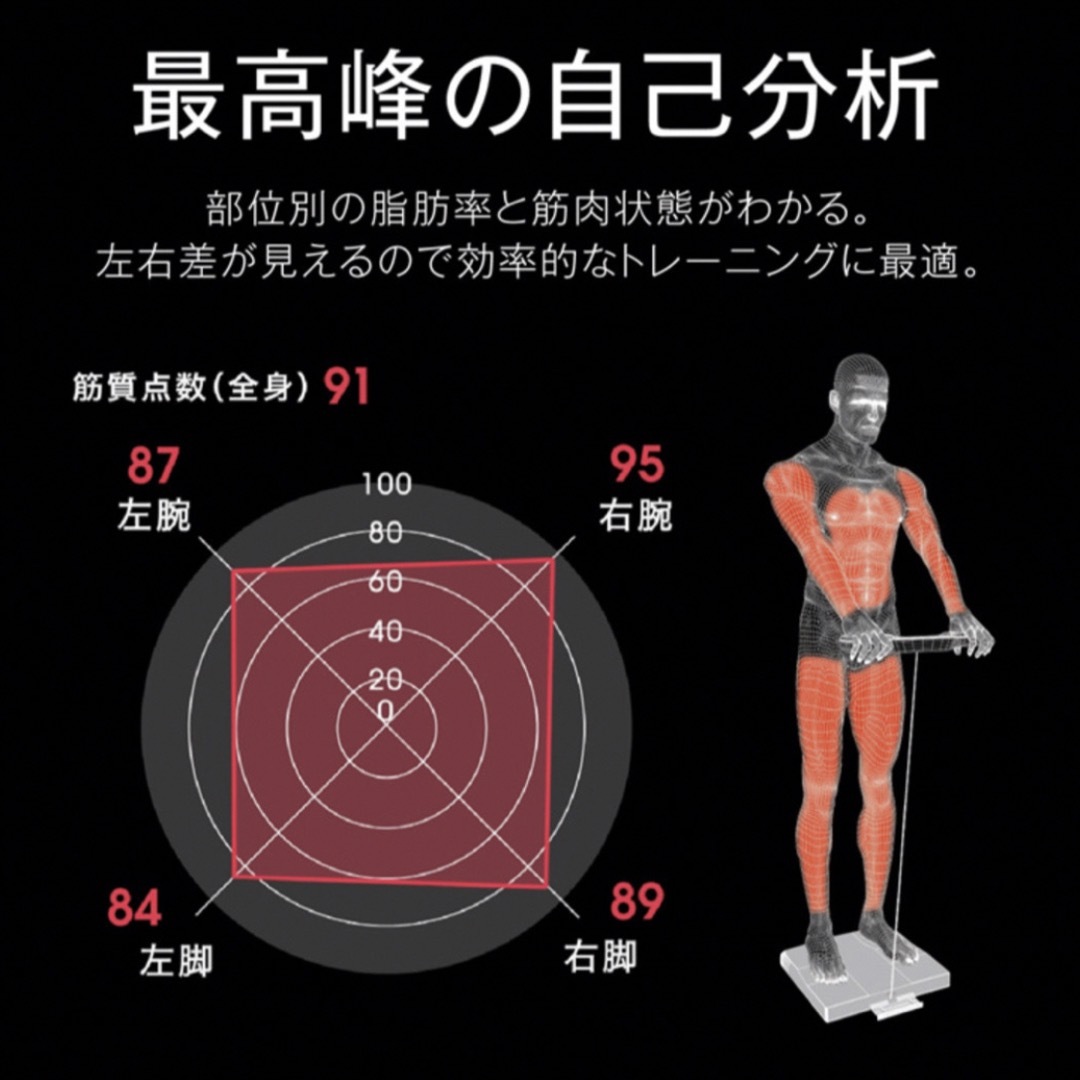 TANITA(タニタ)のタニタ 体組成計 部位別筋質測定 RD-803L ブラック スマホ/家電/カメラの美容/健康(体重計/体脂肪計)の商品写真