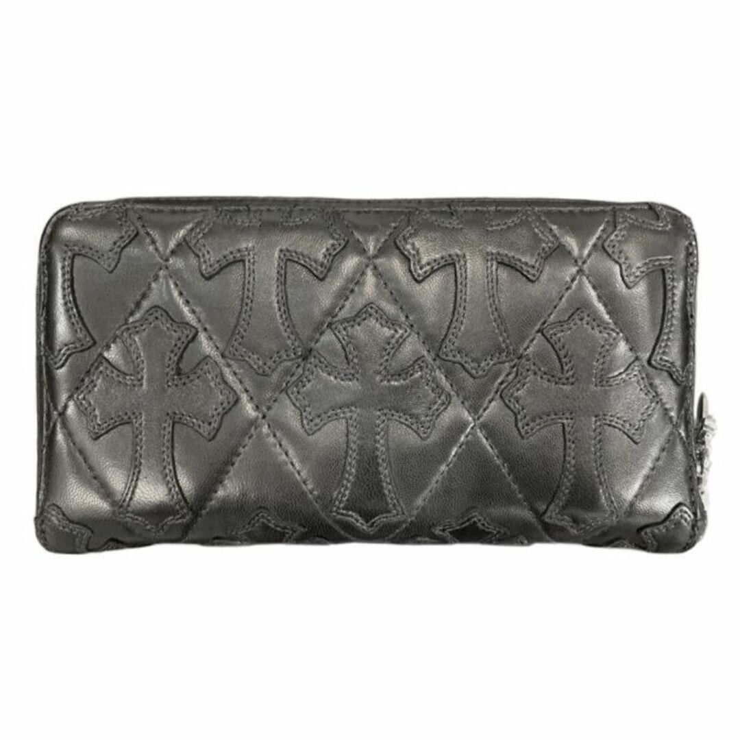 期間限定特価品 Chrome Hearts REC F ZIP WALLET CEMETERY CROSS QUILTED PATCHES 黒