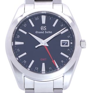 セイコー(SEIKO)の美品 セイコー グランドセイコー ヘリテージコレクション GMT SBGN013 / 9F86-0AF0 クオーツ 腕時計 SS ブラック 黒文字盤 0002【中古】SEIKO メンズ(腕時計(アナログ))